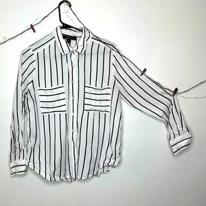 Striped long sleeve blouse